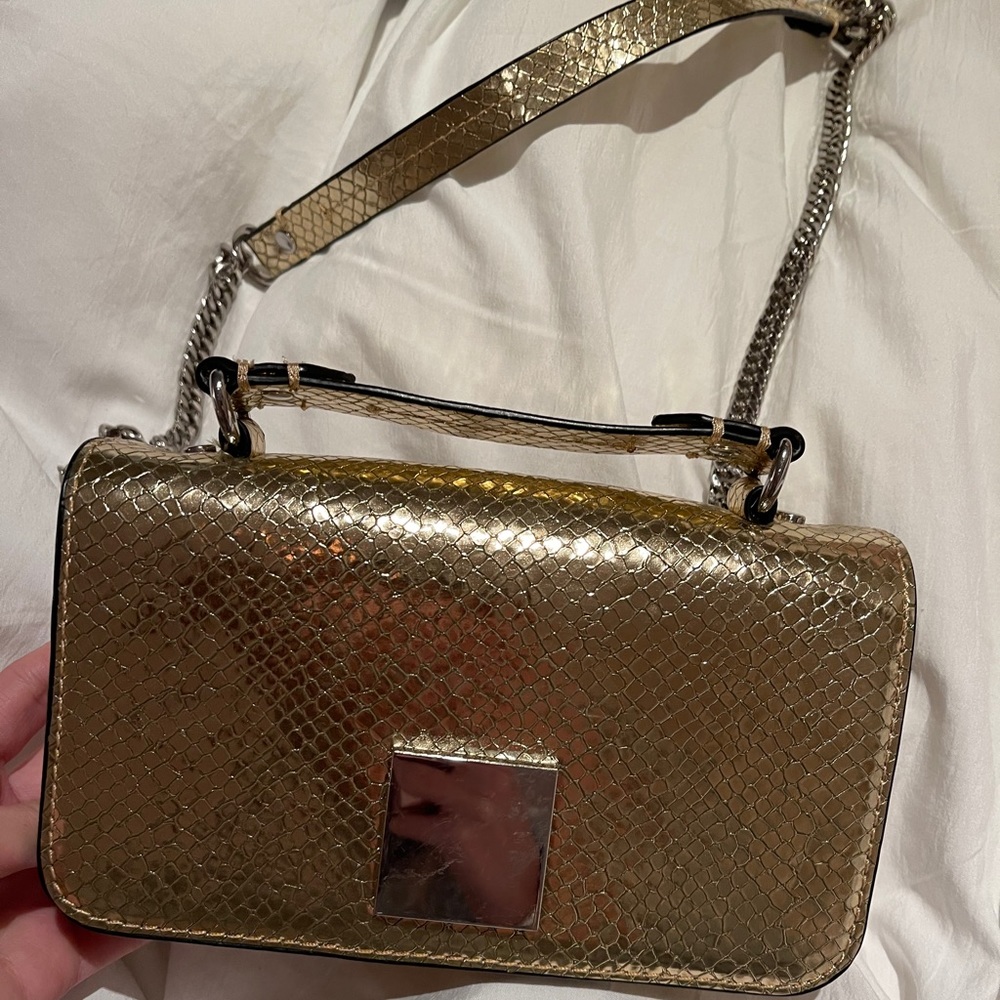 Zara Gold Faux Leather bag